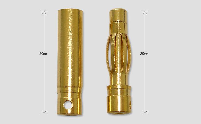 Разъем позолоченный D4.0мм (male+female) длинный 20мм [ male an