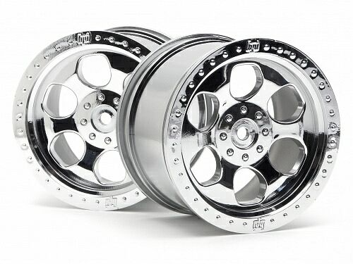 Диски трак 1/8 - SHINY CHROME (83X56MM/ hex 14mm) 2шт [ 6 SPOKE