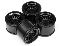 Диски 1/10 - F1 / BLACK (FRONT 2шт + REAR 2шт)  [ FT01 WHEEL SET