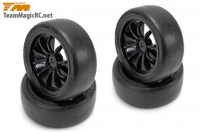 Колеса туринг 1/10 в сборе (10 спиц / Black ) 4шт  [ Tires - 1/1