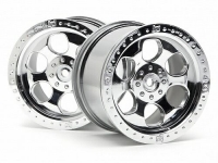 Диски трак 1/8 - SHINY CHROME (83X56MM/ hex 14mm) 2шт  [ 6 SPOKE