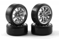 Колеса дрифт 1/10 - (10Spoke) 4шт - Chrome  [ 10-Spoke Drift Whe
